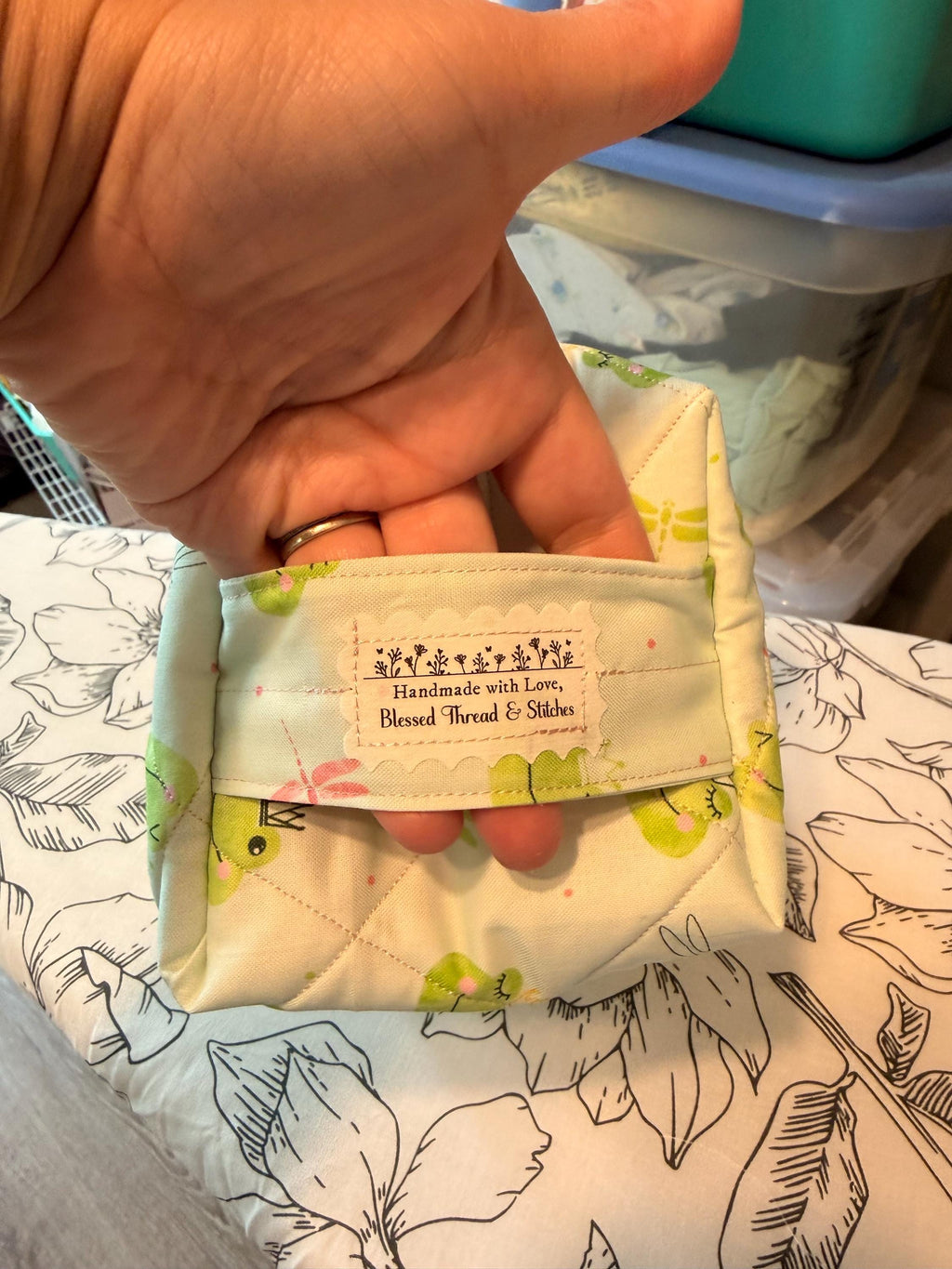 Handmade Frog Princess Diaper Pouch, Travel Wipes Organizer, Baby Shower Gift