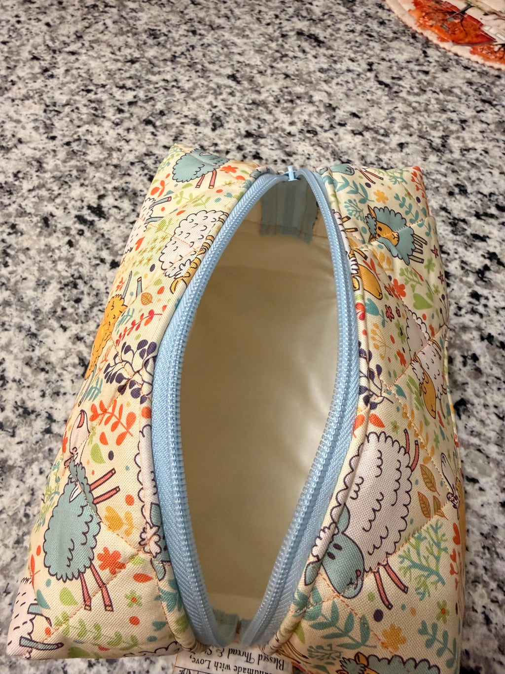Handmade Lamb Diaper Pouch, Travel Wipes Organizer, Baby Shower Gift