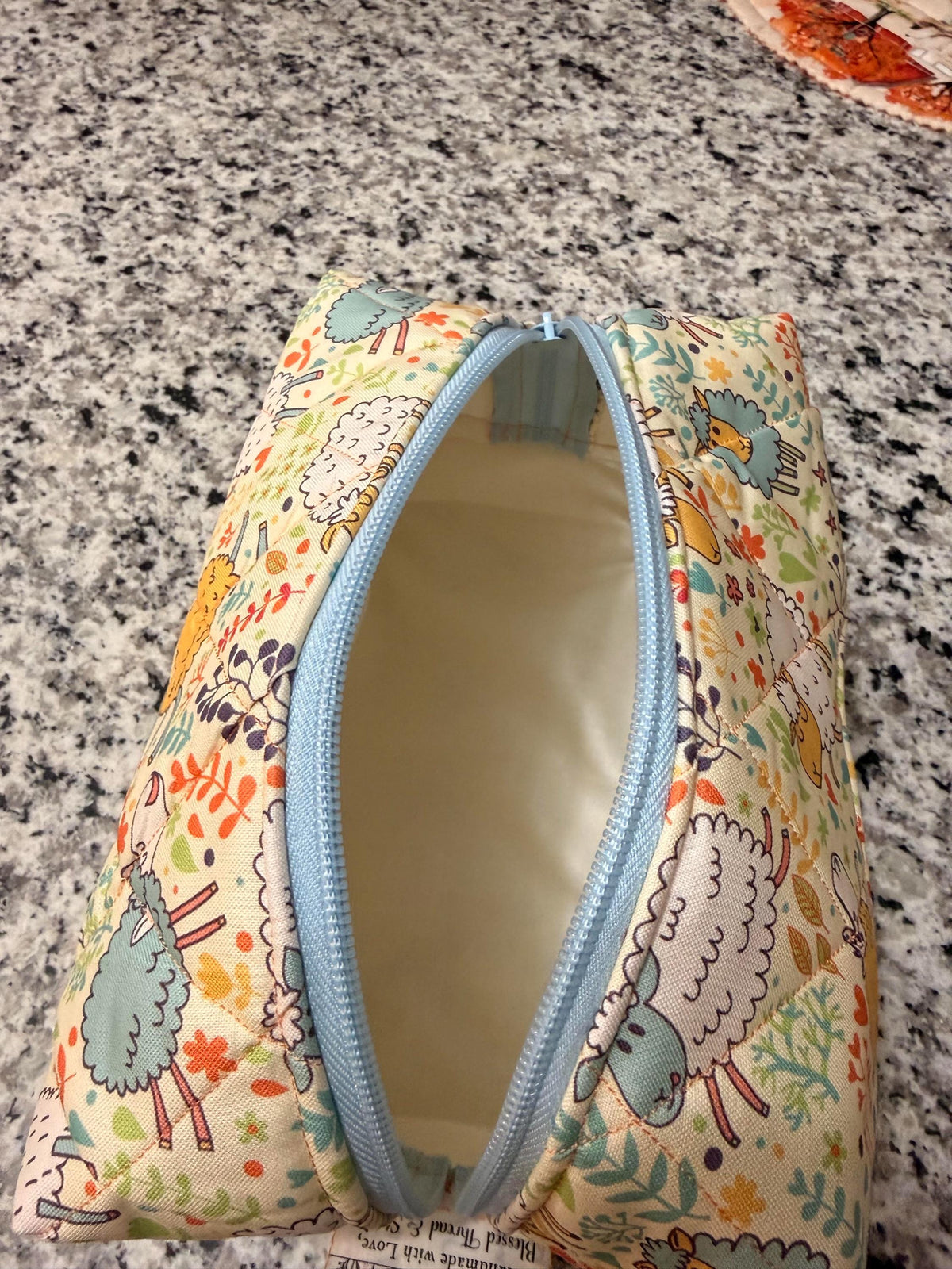 Handmade Lamb Diaper Pouch, Travel Wipes Organizer, Baby Shower Gift