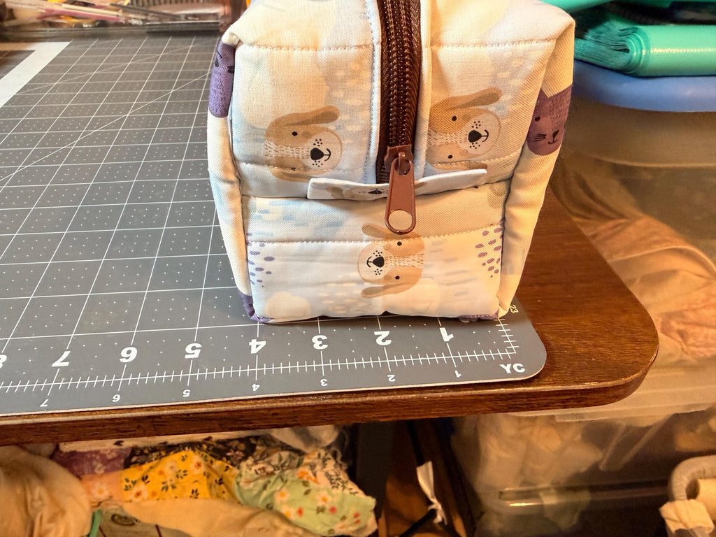 One-of-a-Kind Handmade Quilted Animal Print Makeup Bag | Zipper Pouch