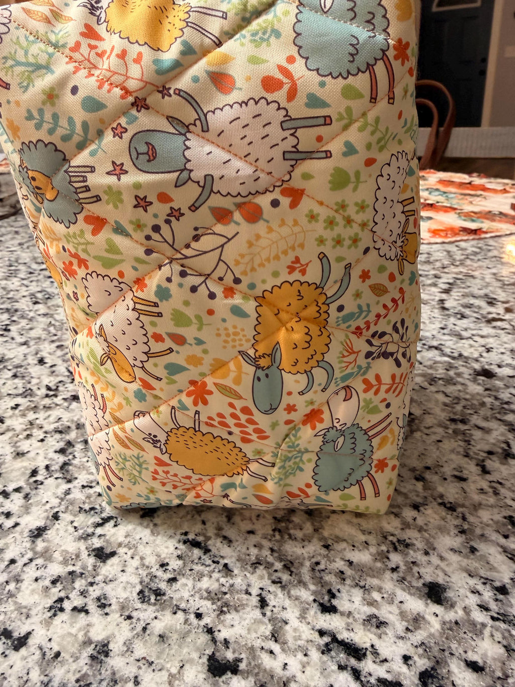 Handmade Lamb Diaper Pouch, Travel Wipes Organizer, Baby Shower Gift