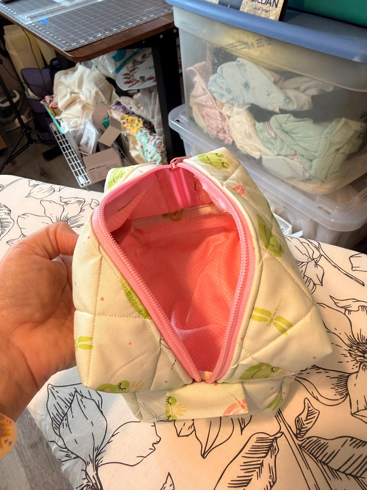 Handmade Frog Princess Diaper Pouch, Travel Wipes Organizer, Baby Shower Gift