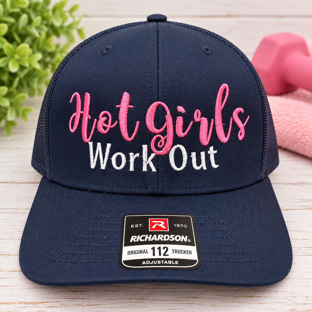 Hot Girls Work Out Embroidered Trucker Hat