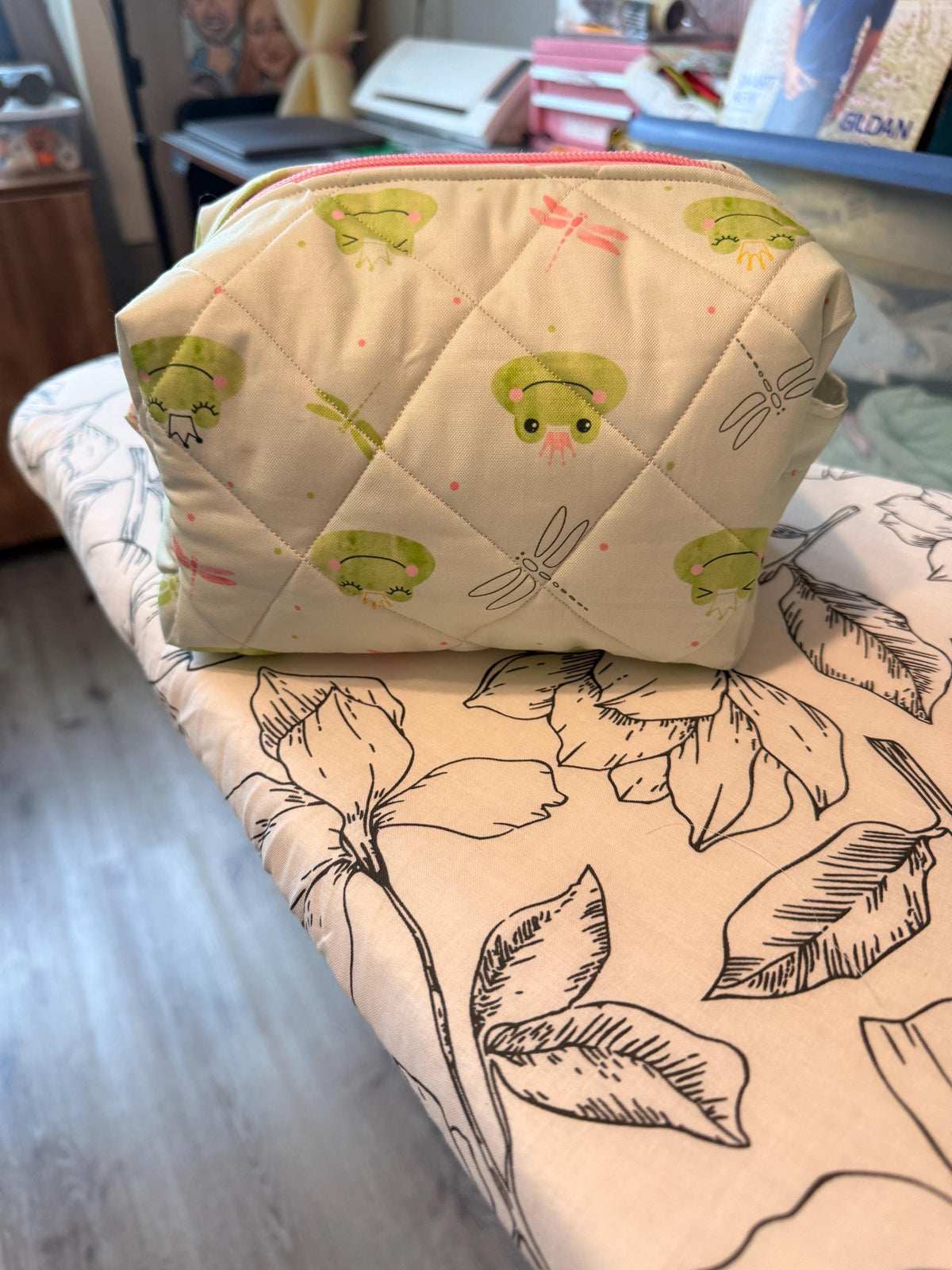 Handmade Frog Princess Diaper Pouch, Travel Wipes Organizer, Baby Shower Gift