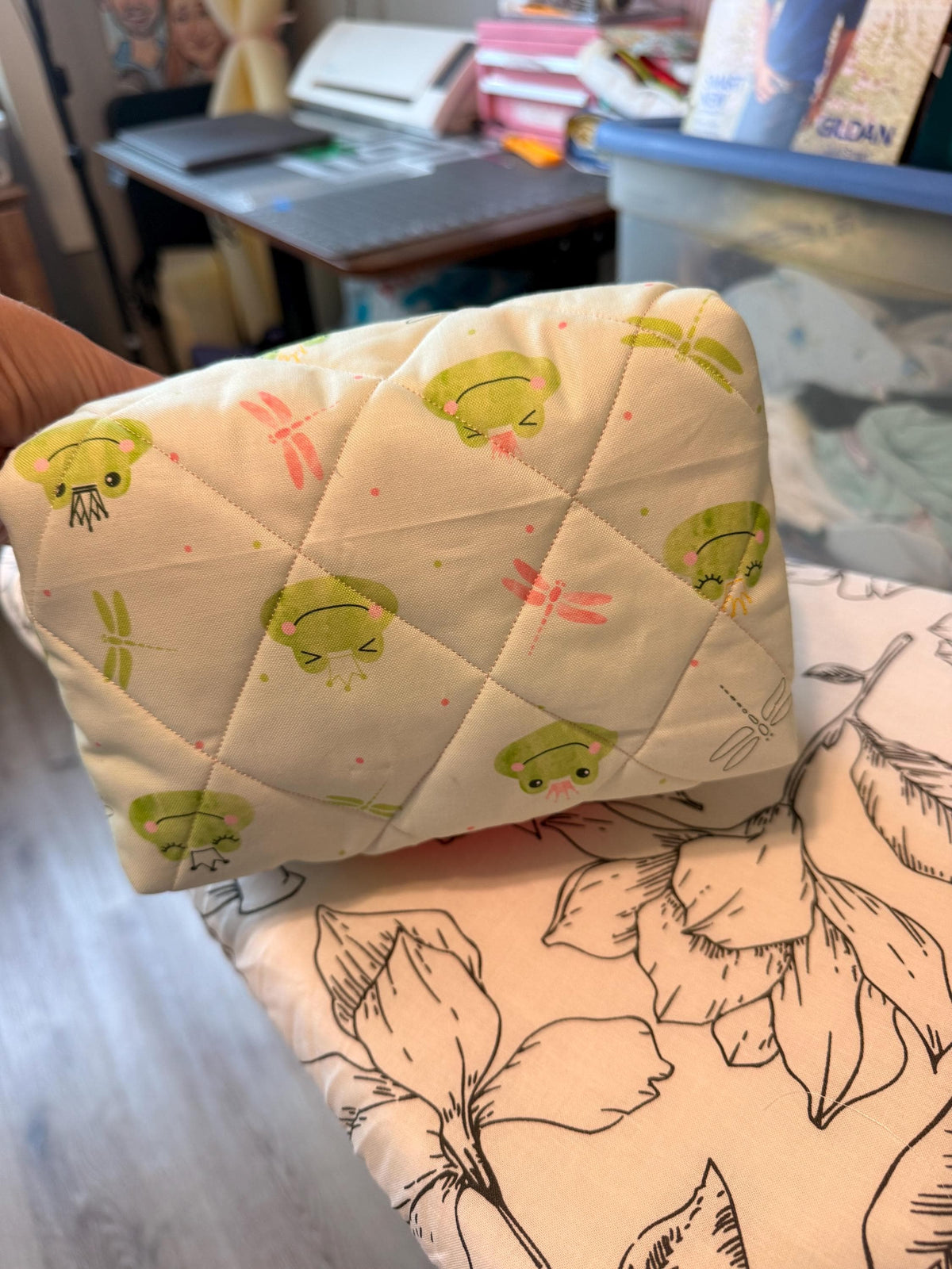 Handmade Frog Princess Diaper Pouch, Travel Wipes Organizer, Baby Shower Gift
