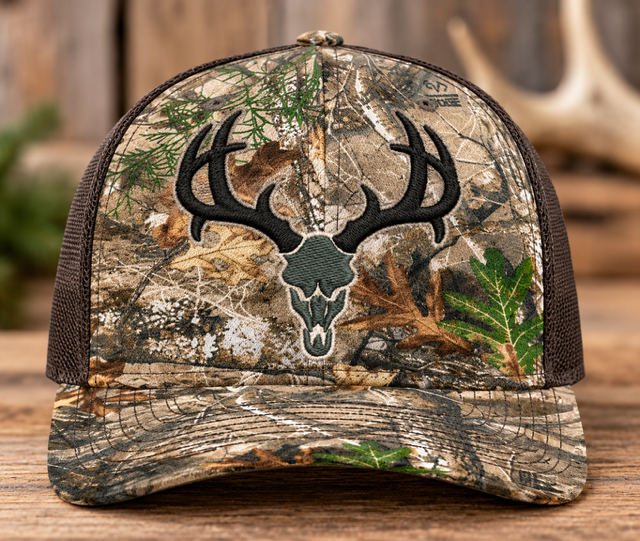 Embroidered Hunting Hats | Deer Skull & Hunting Designs