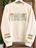 Personalized MAMA Appliqué Sweatshirt with Children’s Names on Sleeves