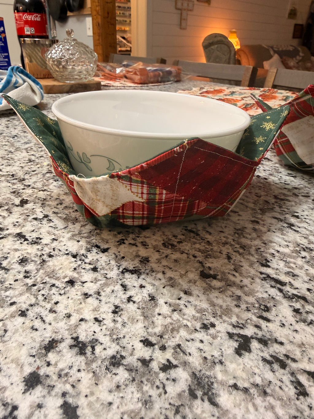 Handmade Reversible Quilted Bowl Cozies – Set of 2