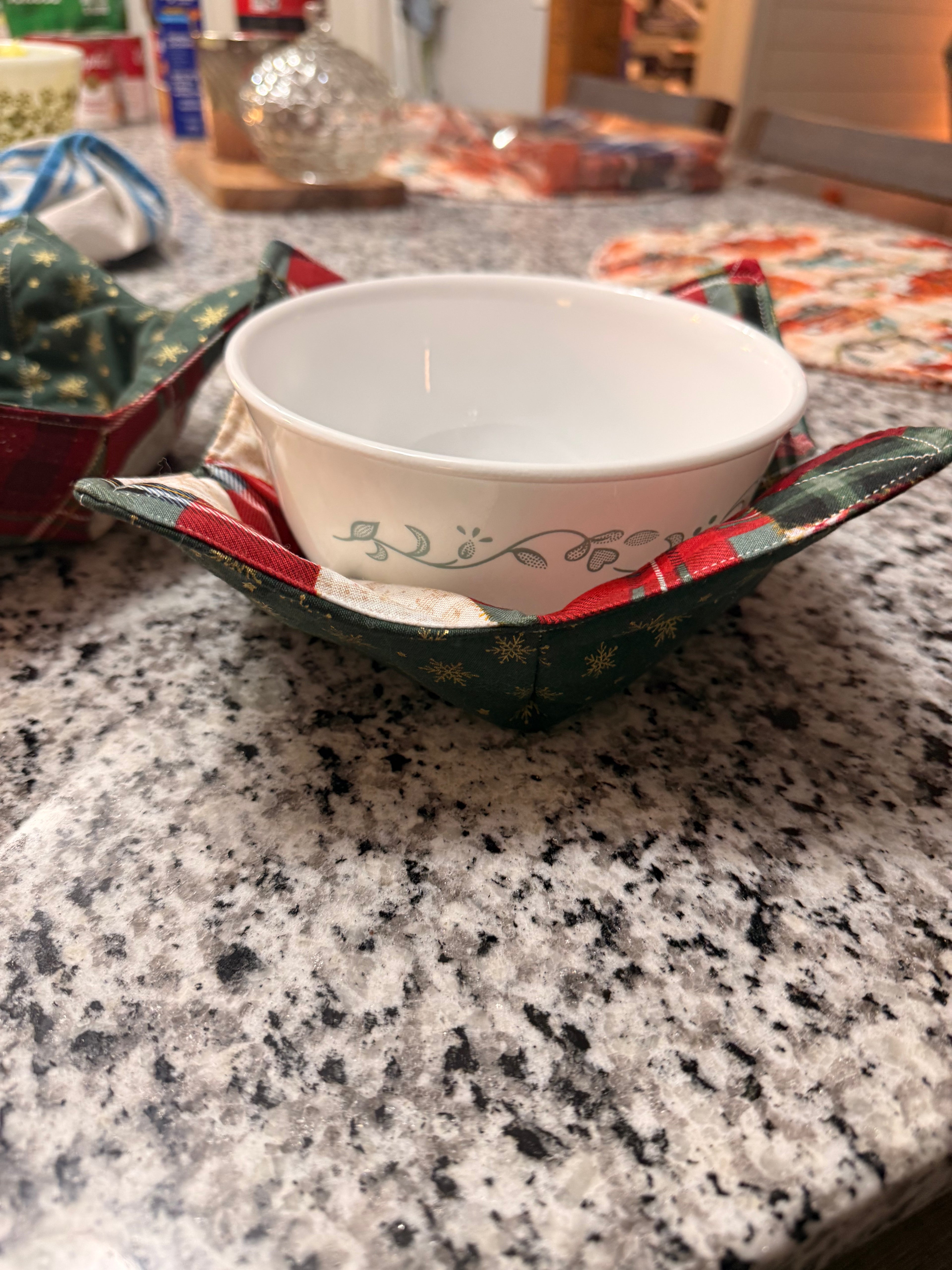 Handmade Reversible Quilted Bowl Cozies – Set of 2