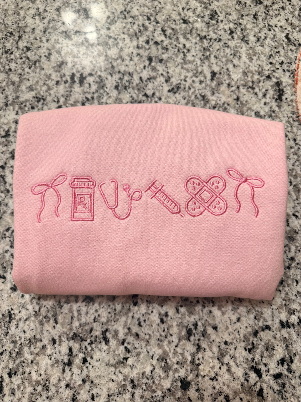 Pink Nurse Embroidered Sweatshirt | Personalized Nurse Crewneck | Custom Nursing Gift