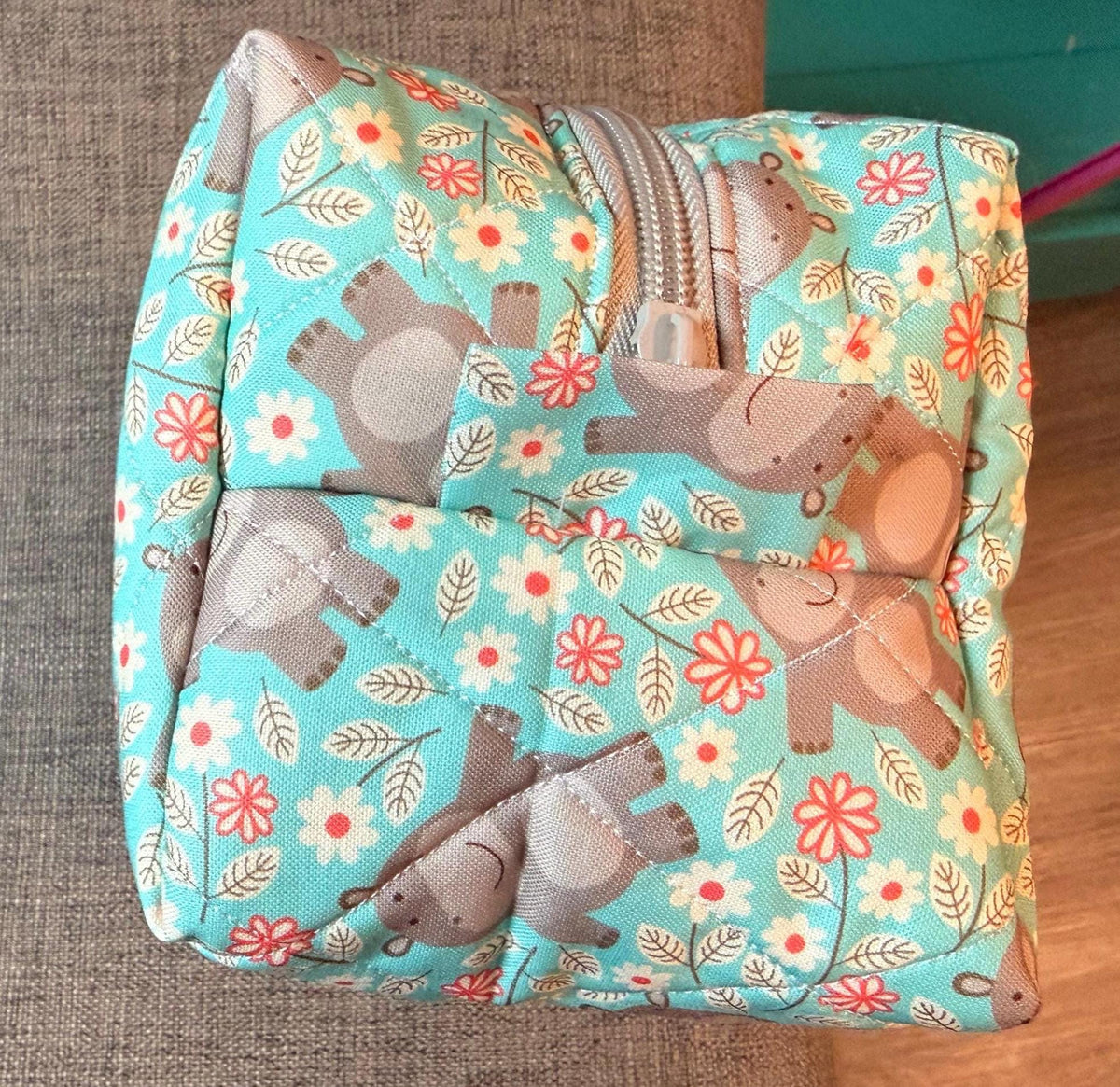 How ADORABLE is this little hippo print?! Handmade Diaper Pouch, Travel Wipes Organizer, Baby Shower Gift